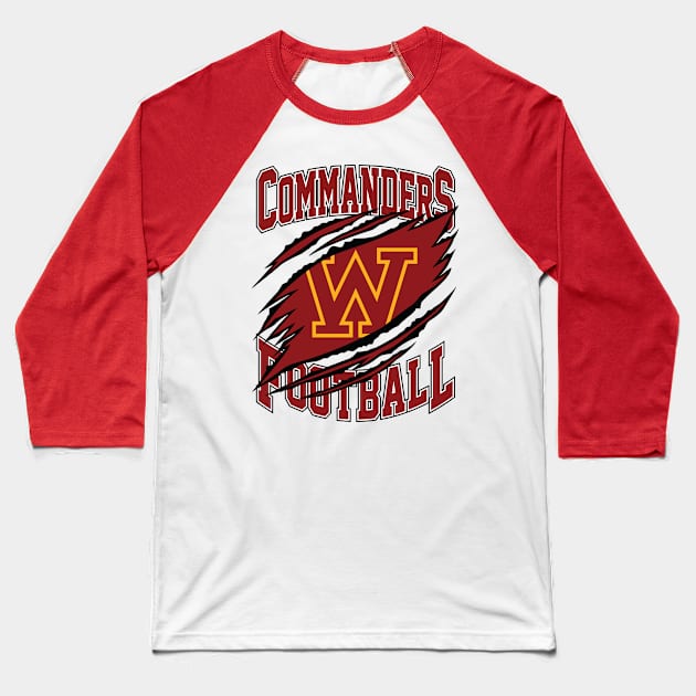 Washington Commanders Football Baseball T-Shirt by Cemploex_Art